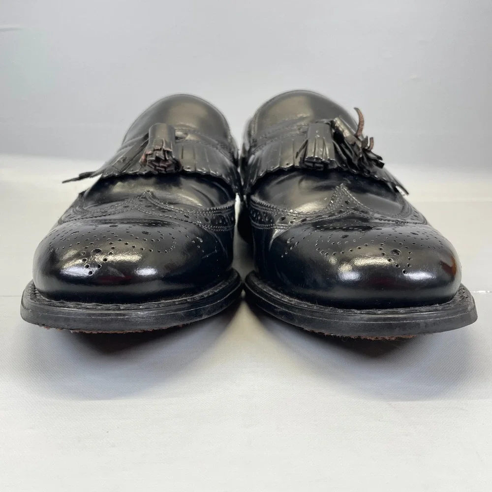 Stuart McGuire Wingtip Tasseled Loafers Mens Size 10 Black Leather Dress Shoes